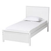 Baxton Studio Neves Classic and Traditional White Finished Wood Twin Size Platform Bed